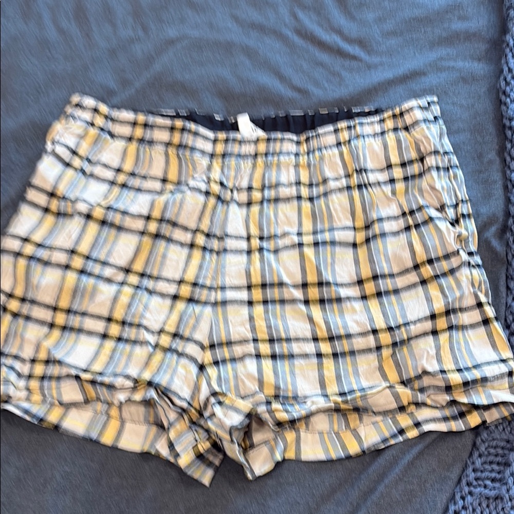 Plaid Yellow and Blue Shorts